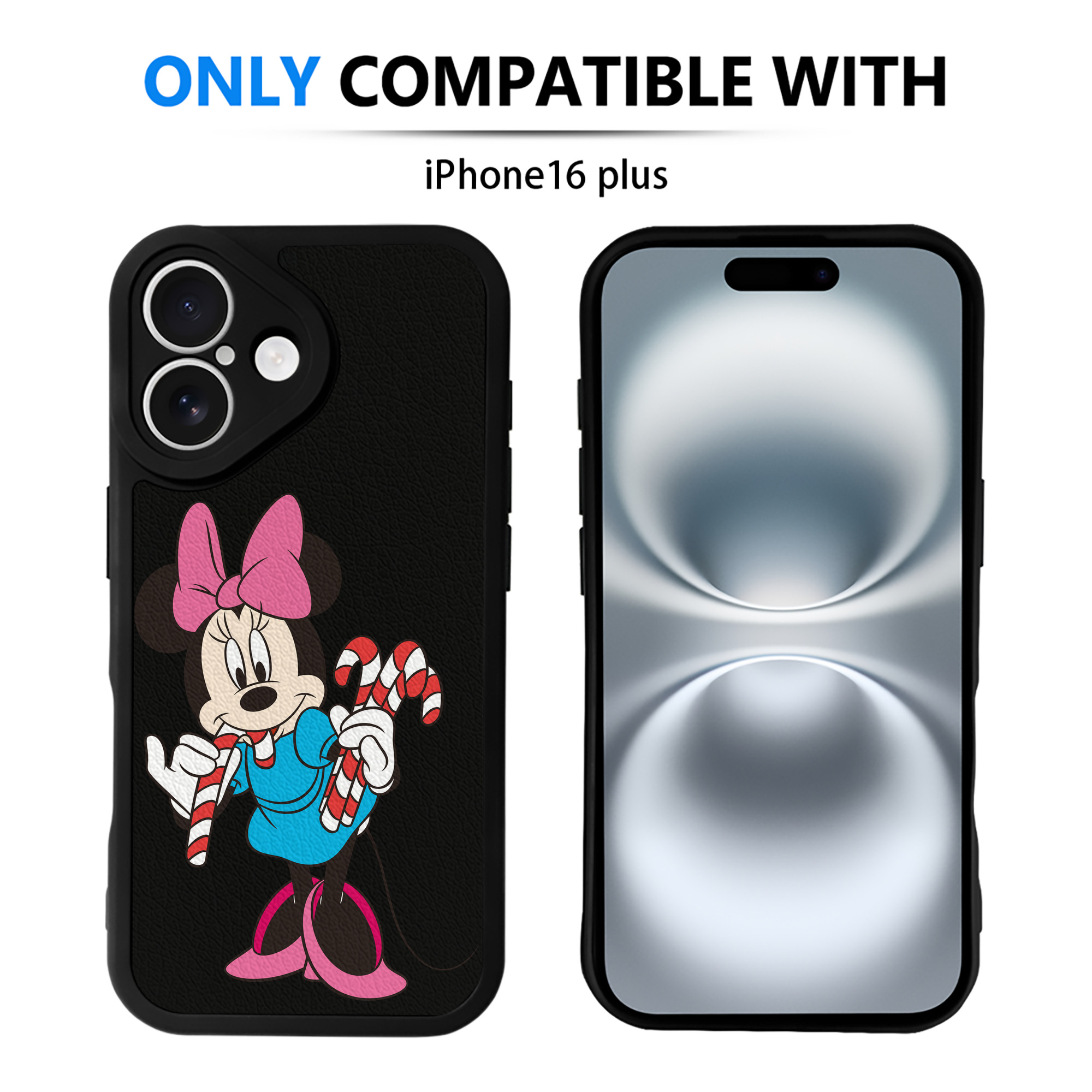 （画像用） ミッキーマウス Mickey Mouse 【iPhone 16シリーズ対応】シリコンスマホケース（レザー調） 材質：シリコン